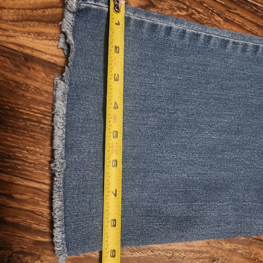 Democracy Ab Technology Stretch Wide Leg Frayed Hem Jeans SZ 8 EUC - Picture 2 of 11